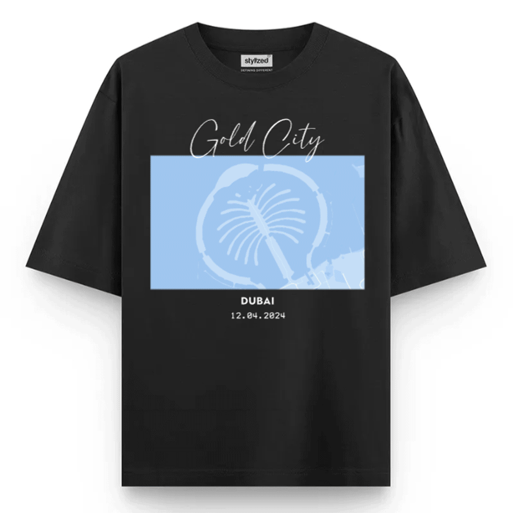 Custom City Map T-shirt - Oversize - Black / XS - T-Shirt