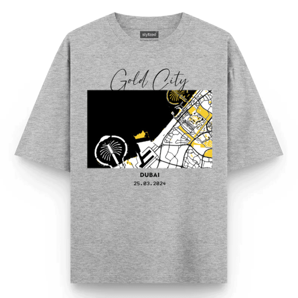 Custom City Map T-shirt - Oversize - Light Grey / XS - T-Shirt
