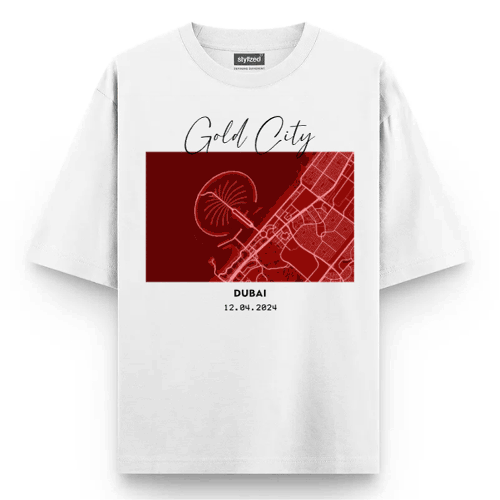 Custom City Map T-shirt - Oversize - White / XS - T-Shirt