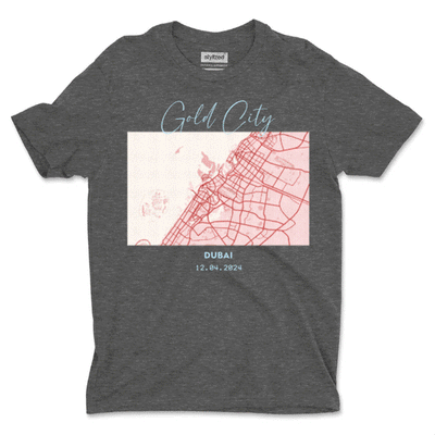 Custom City Map T - shirt - Classic - Charcoal Grey / XS - T - Shirt
