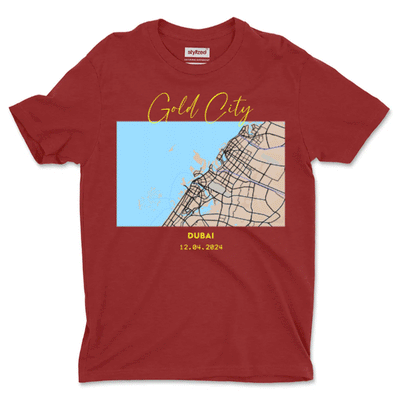 Custom City Map T - shirt - Classic - Maroon / XS - T - Shirt