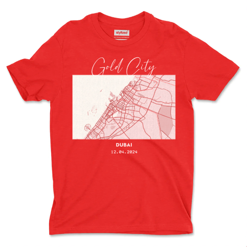 Custom City Map T - shirt - Classic - Red / XS - T - Shirt