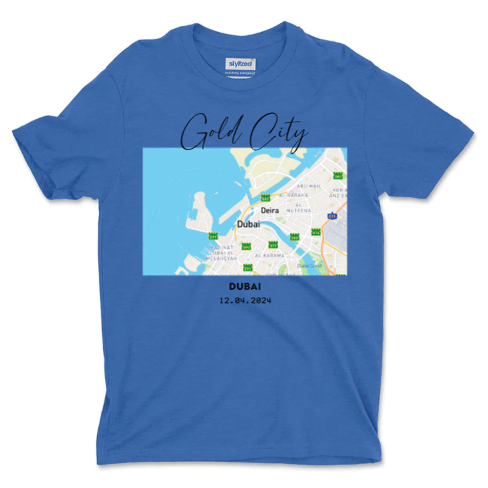 Custom City Map T - shirt - Classic - Royal Blue / XS - T - Shirt