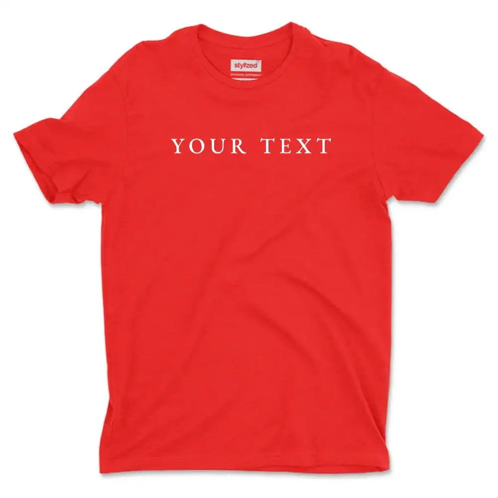 Custom Text T-Shirt - Classic - Red / XS