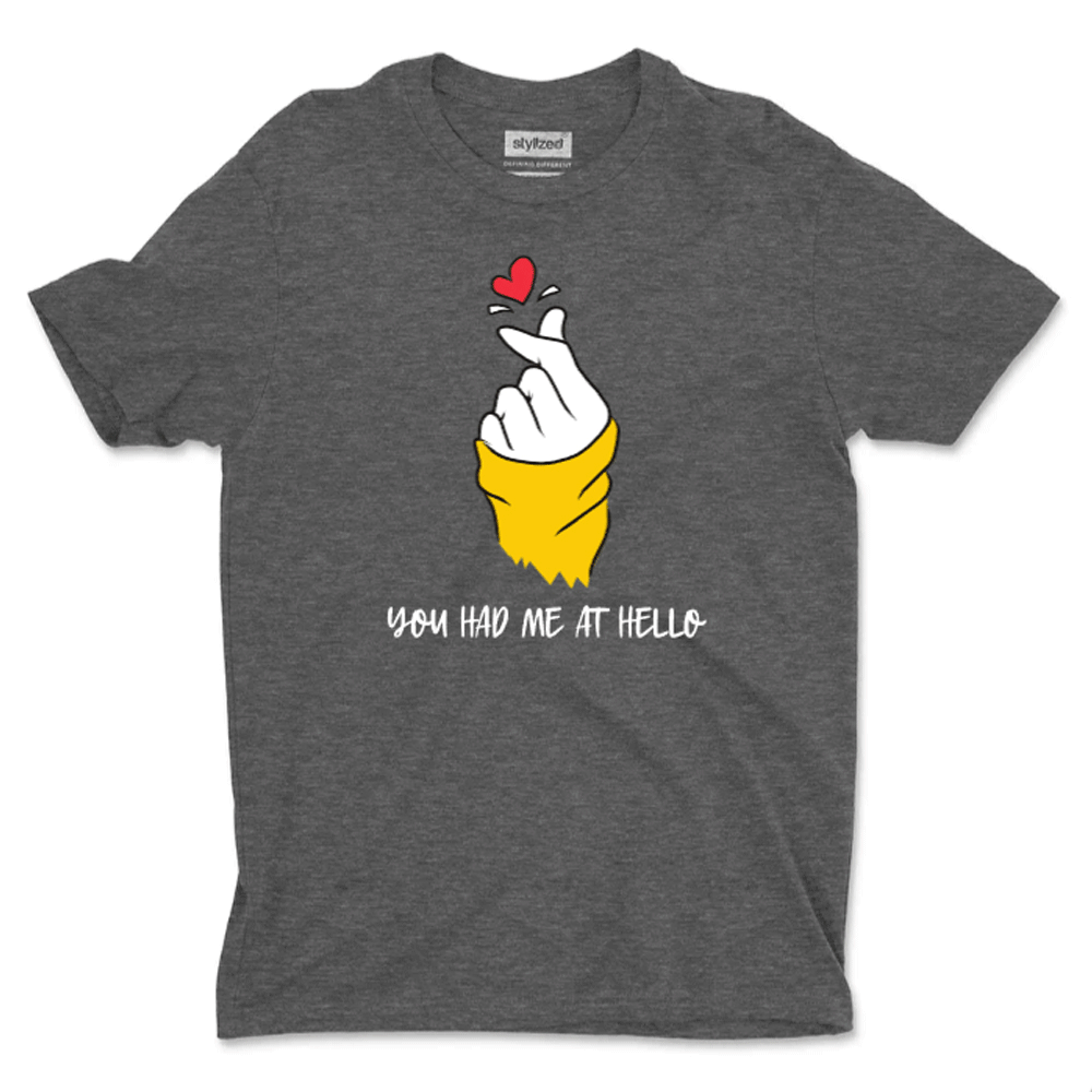 Custom Finger Heart T - shirt - Classic - Charcoal Grey / XS - T - Shirt