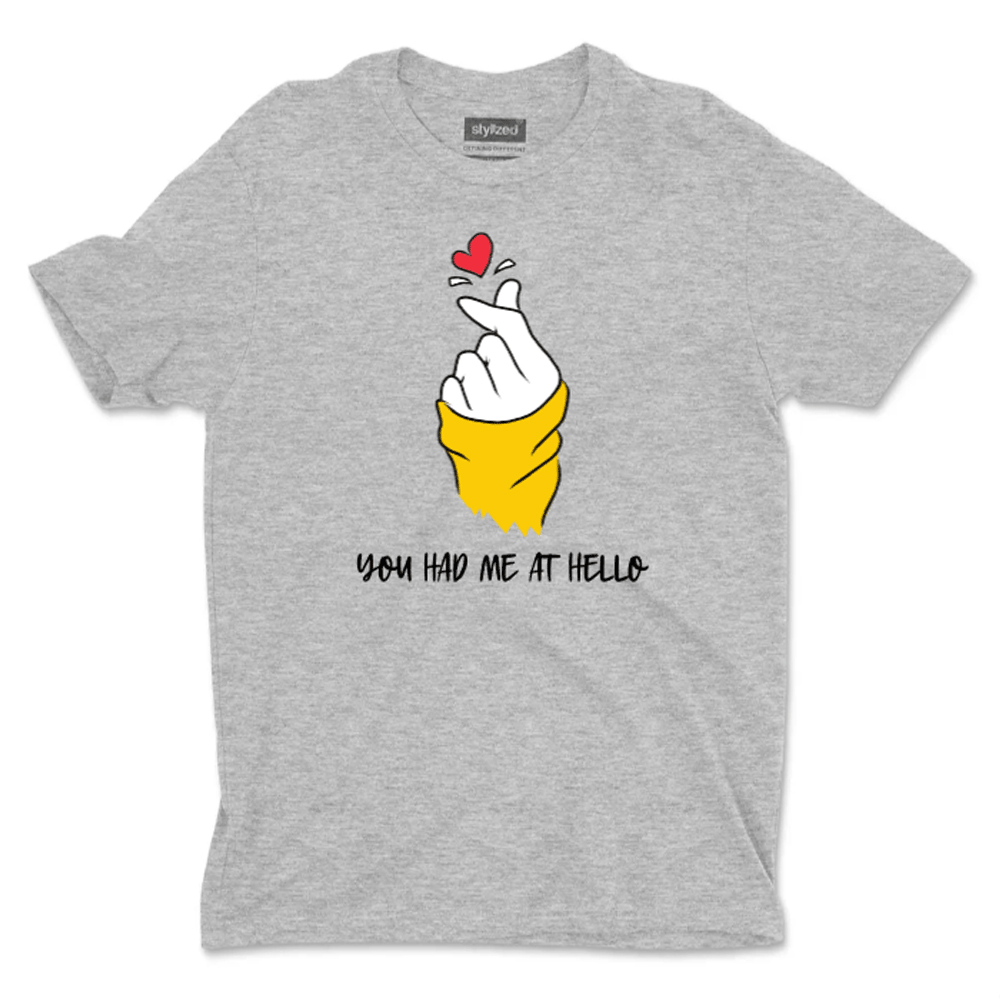 Custom Finger Heart T - shirt - Classic - Light Grey / XS - T - Shirt