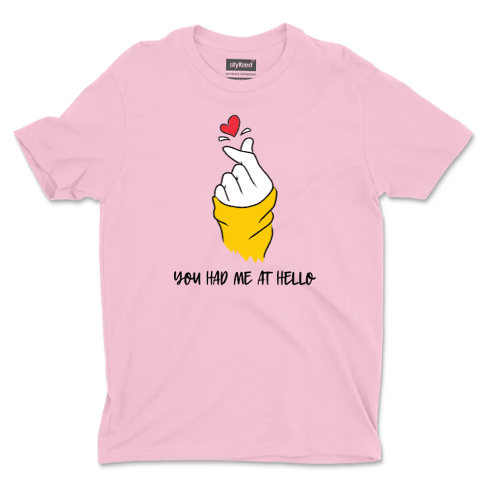 Custom Finger Heart T - shirt - Classic - Pink / XS - T - Shirt