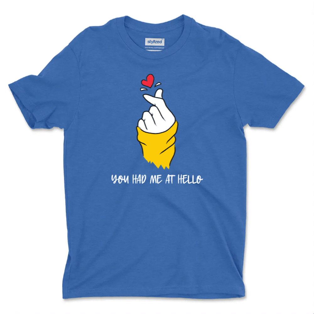 Custom Finger Heart T - shirt - Classic - Royal Blue / XS - T - Shirt