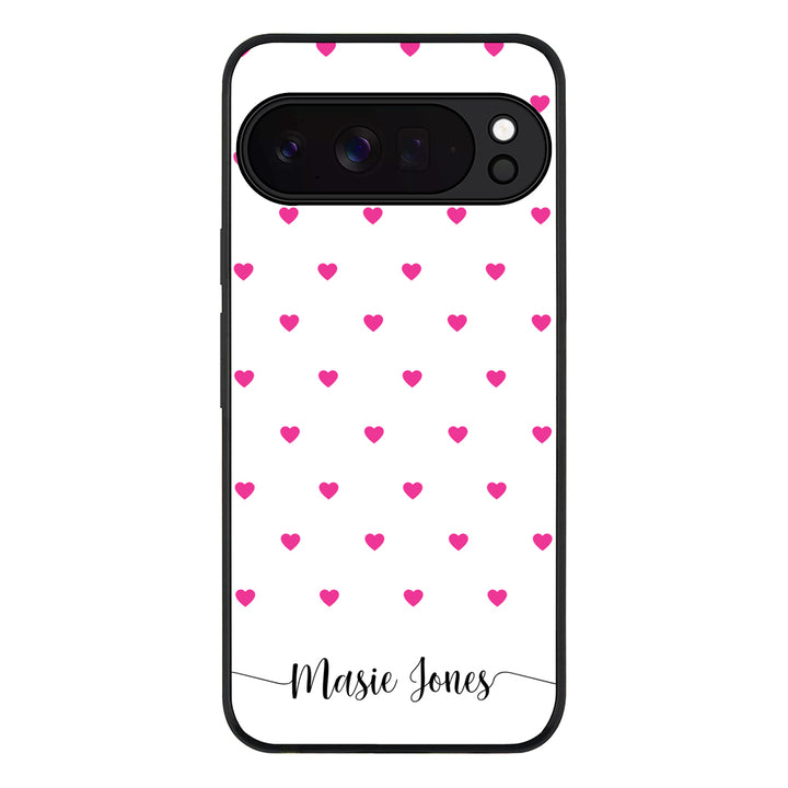 Heart Pattern Custom Text, My Name Phone Case - Google