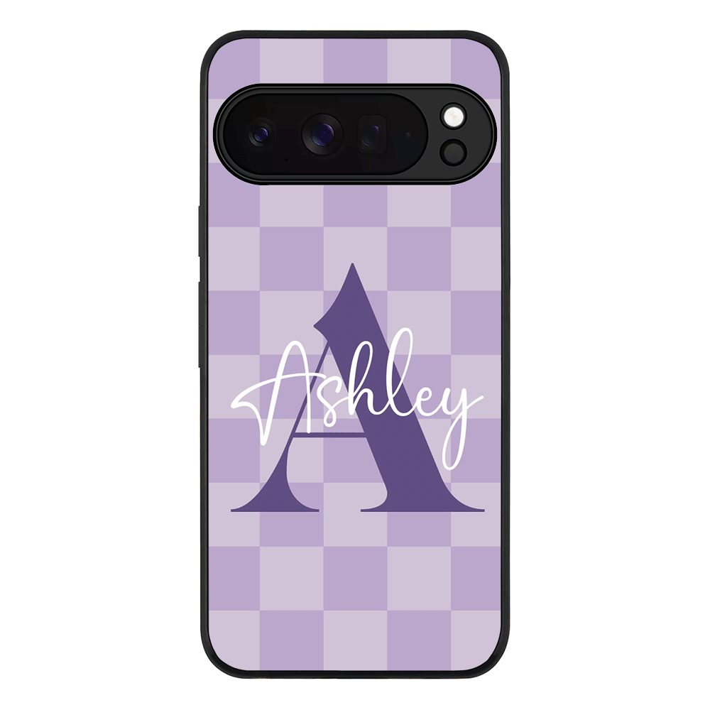 Personalized Name Initial Monogram Checkerboard, Phone Case - Google