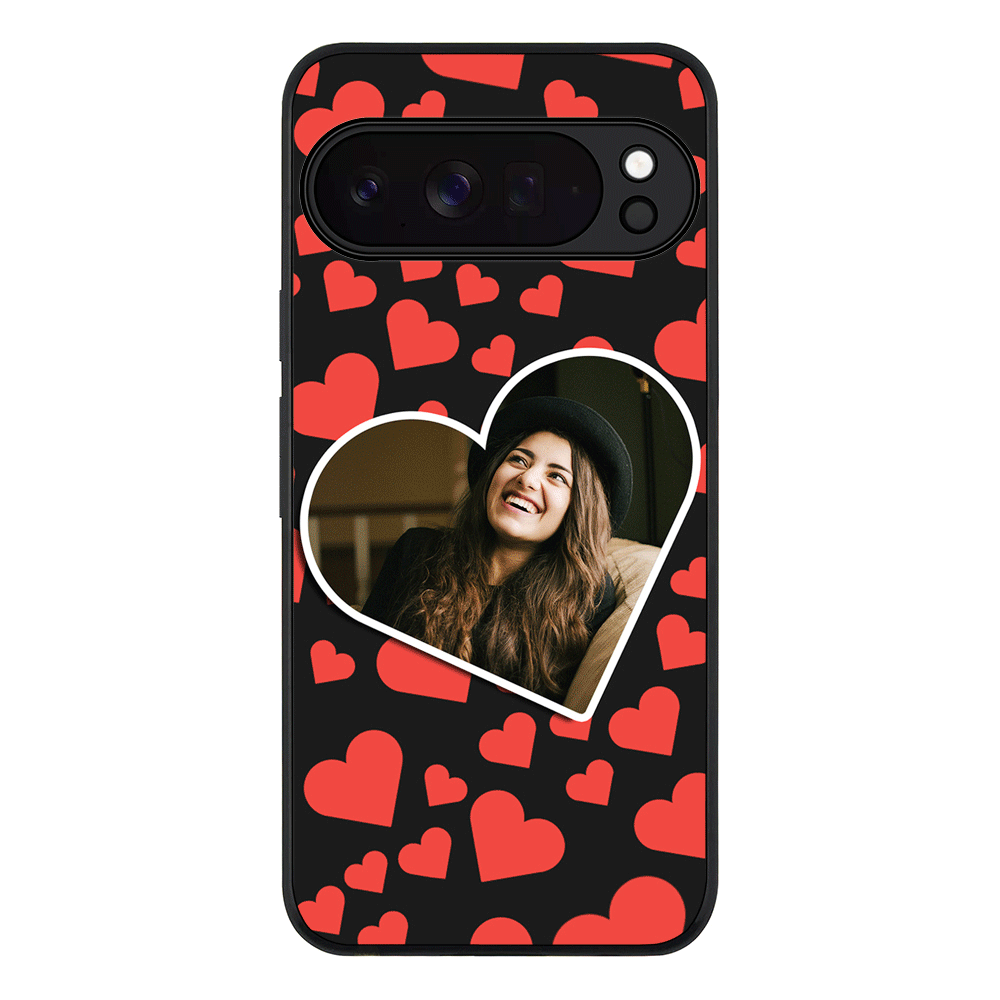 Custom Photo Heart shaped, Phone Case - Google