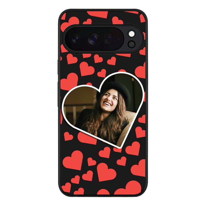 Custom Photo Heart shaped, Phone Case - Google
