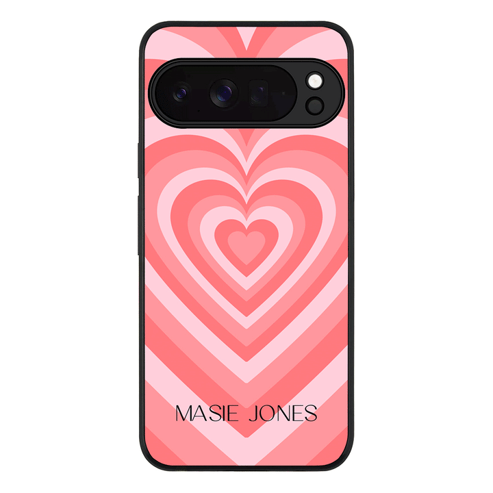 Personalized Name Retro Hearts, Phone Case - Google