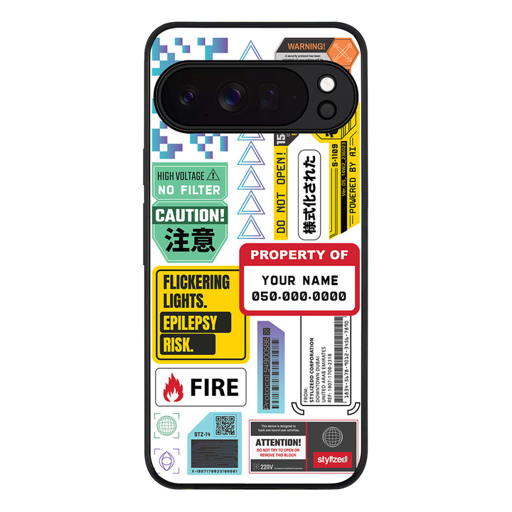 Personalized Name Property of Label Stickers, Phone Case - Google