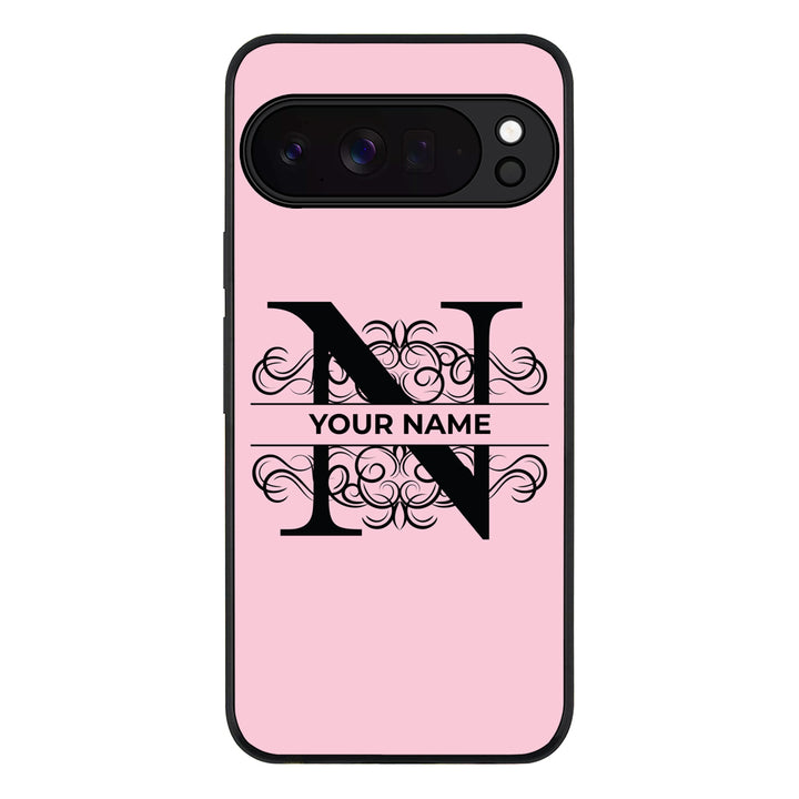 Split Floral Initial Phone Case - Google