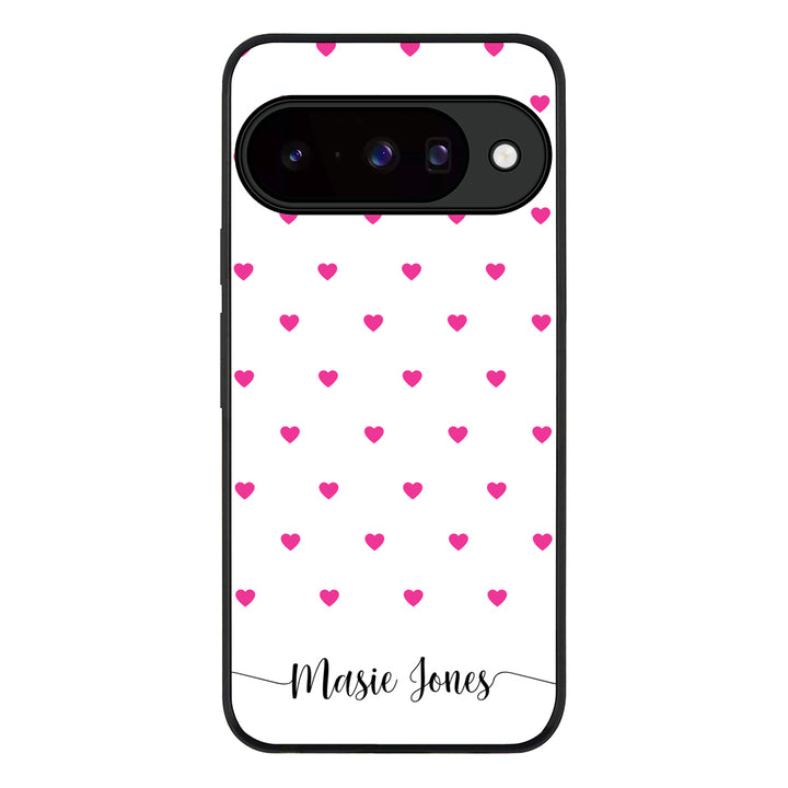 Heart Pattern Custom Text, My Name Phone Case - Google