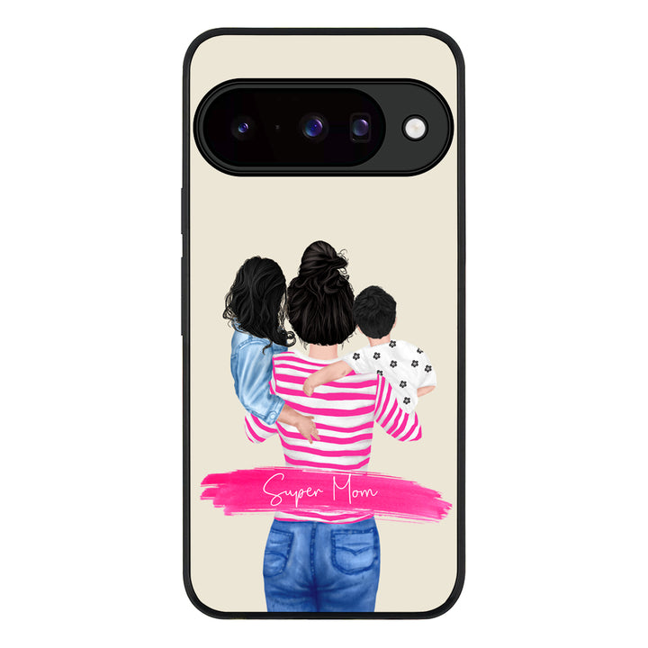 Custom Clipart Text Mother Son & Daughter Phone Case - Google