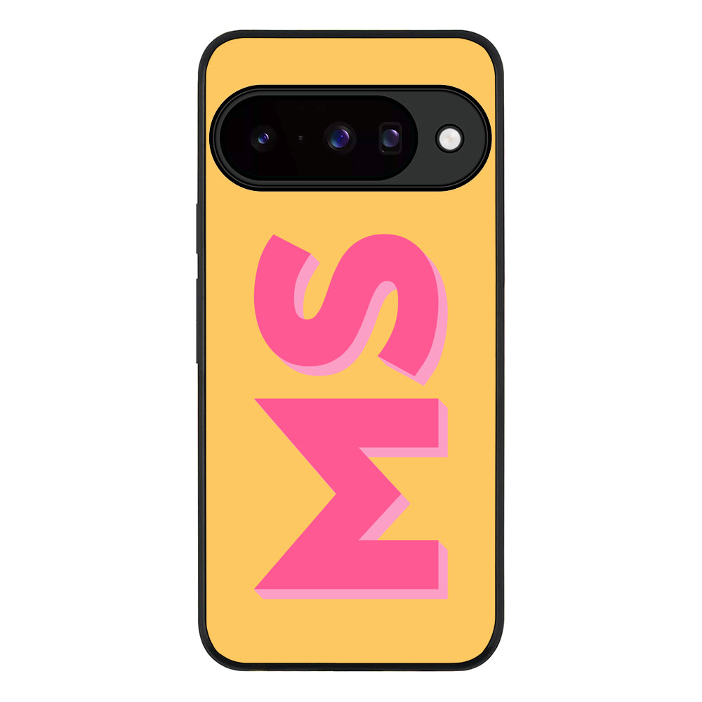 Personalized Monogram Initial 3D Shadow Text Phone Case - Google