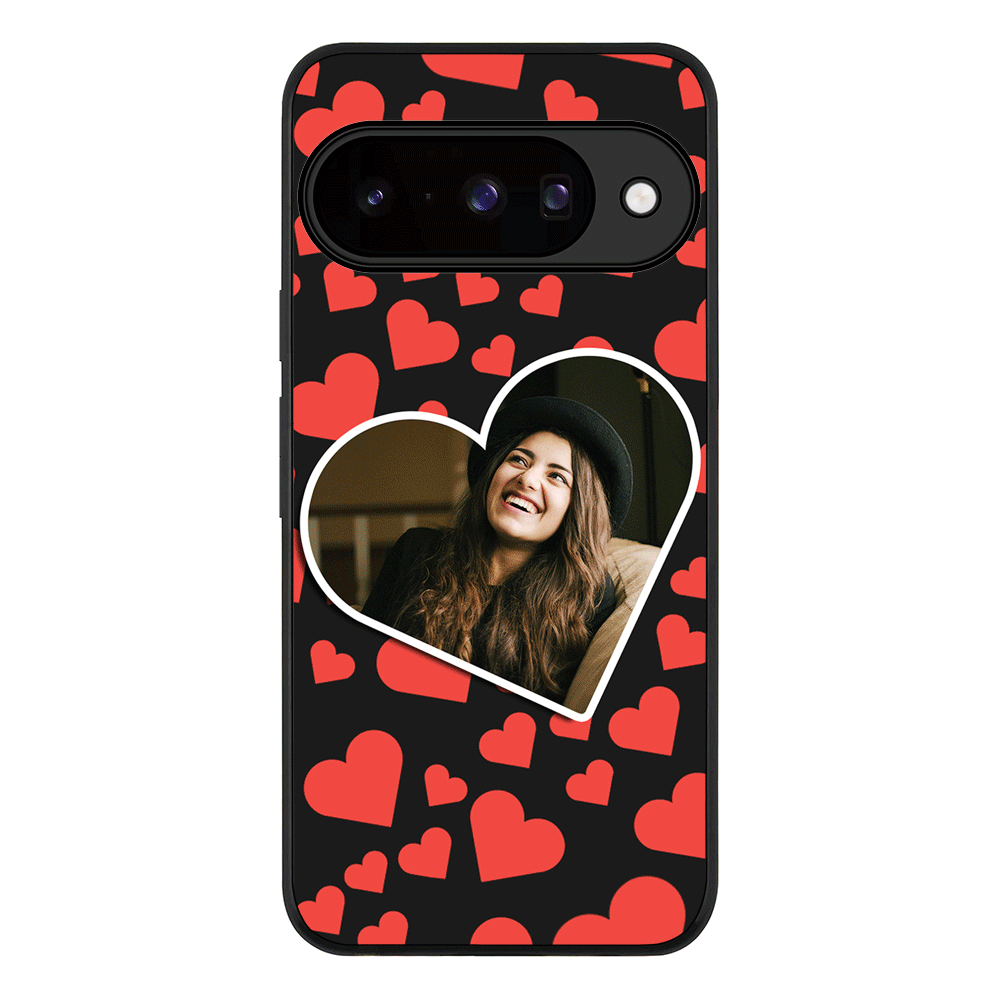 Custom Photo Heart shaped, Phone Case - Google