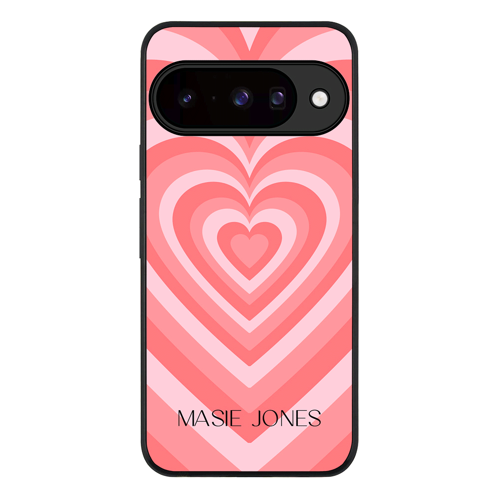 Personalized Name Retro Hearts, Phone Case - Google
