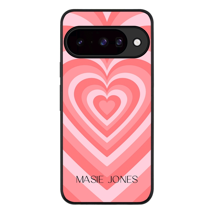 Personalized Name Retro Hearts, Phone Case - Google