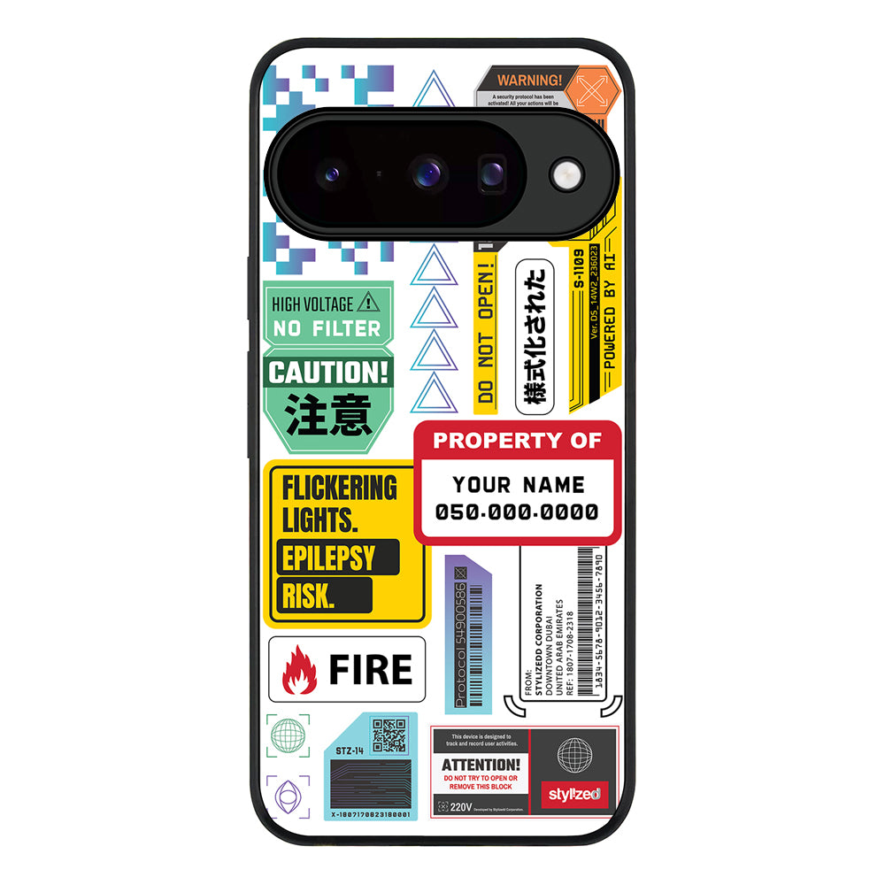 Personalized Name Property of Label Stickers, Phone Case - Google