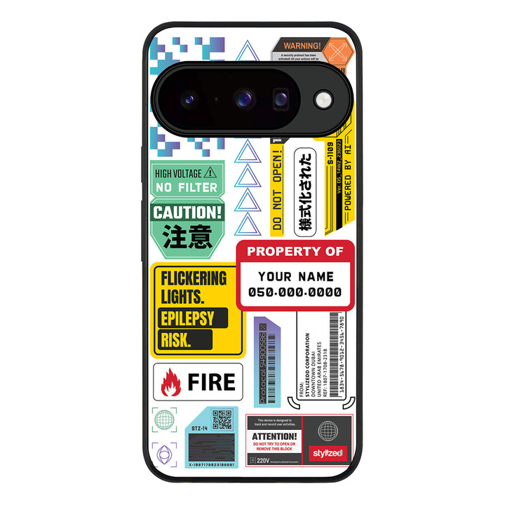 Personalized Name Property of Label Stickers, Phone Case - Google