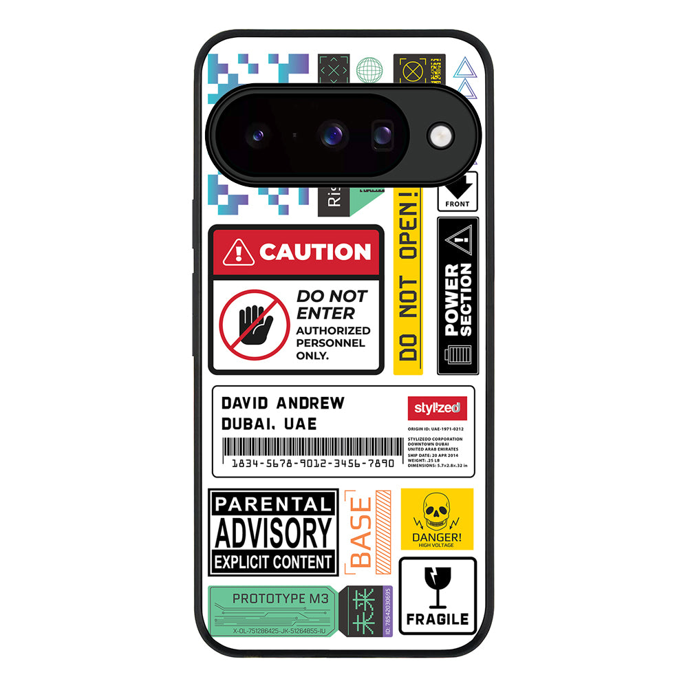 Personalized Name Shipping Label Sticker, Phone Case - Google