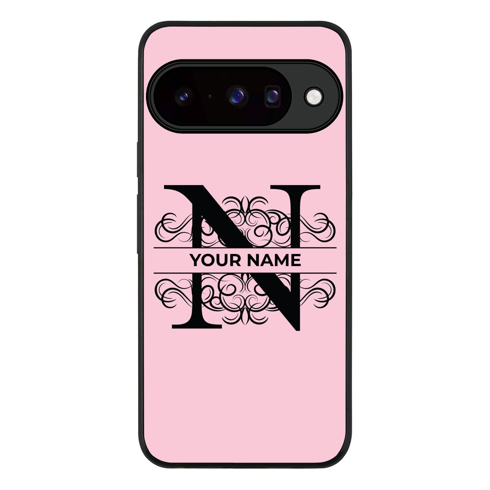 Split Floral Initial Phone Case - Google