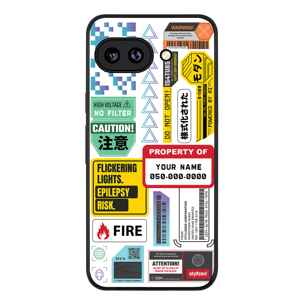 Personalized Name Property of Label Stickers, Phone Case - Google
