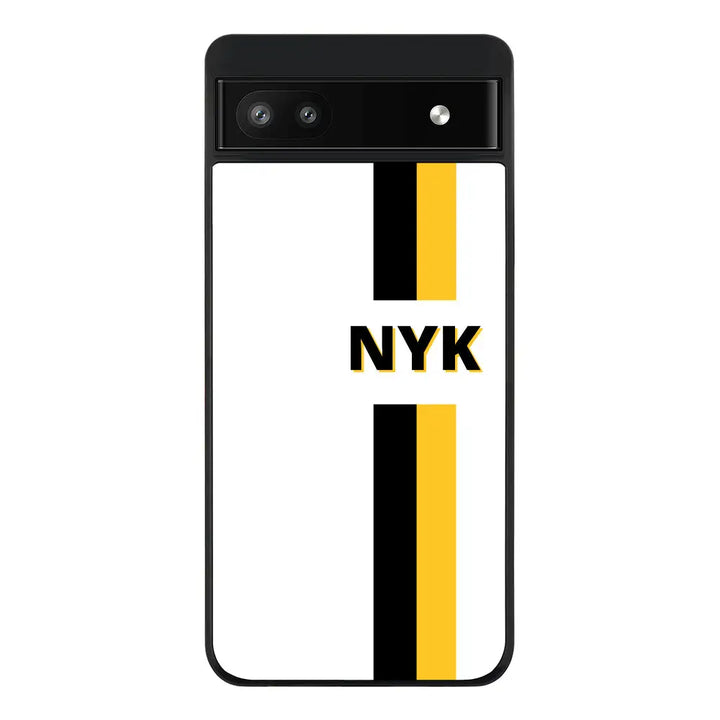 Google Pixel 6a / Rugged Black Phone Case Custom Striped Monogram Phone Case - Google - Stylizedd