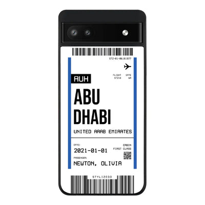 Google Pixel 6a Rugged Black Custom Flight Boarding Pass Ticket Phone Case - Google - Stylizedd.com