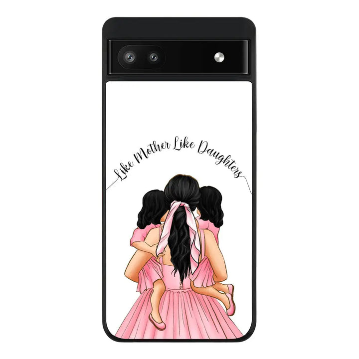 Google Pixel 6a Rugged Black Mother 2 daughters Custom Clipart, Text Phone Case - Google - Stylizedd.com