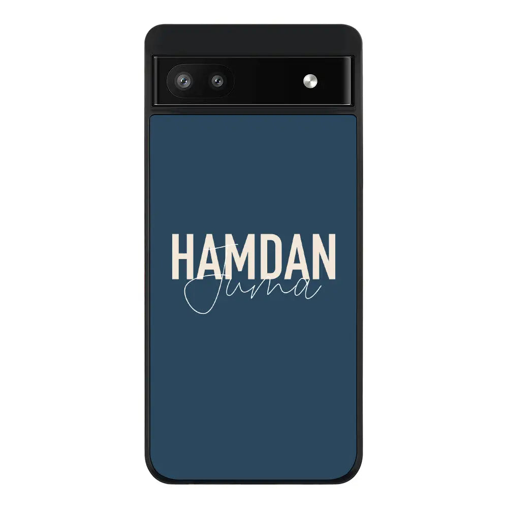 Google Pixel 6a / Rugged Black Phone Case Personalized Name Horizontal, Phone Case - Google - Stylizedd