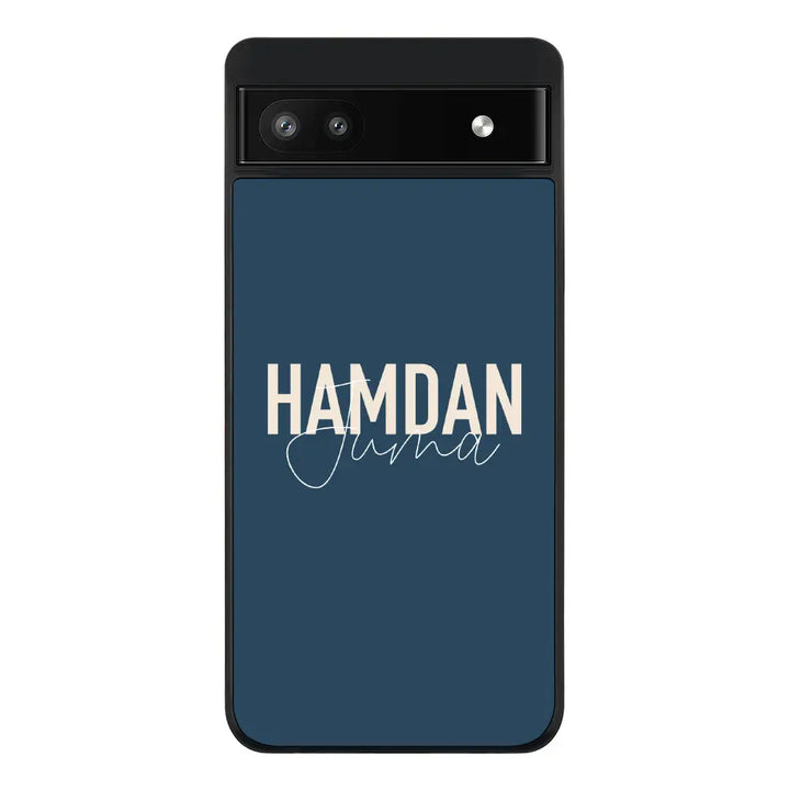 Google Pixel 6a / Rugged Black Phone Case Personalized Name Horizontal, Phone Case - Google - Stylizedd