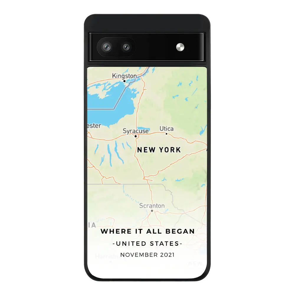 Google Pixel 6a / Rugged Black Phone Case Personalized map, Phone Case - Google - Stylizedd