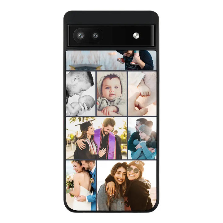 Google Pixel 6a / Rugged Black Phone Case Personalised Photo Collage Grid Phone Case - Google - Stylizedd