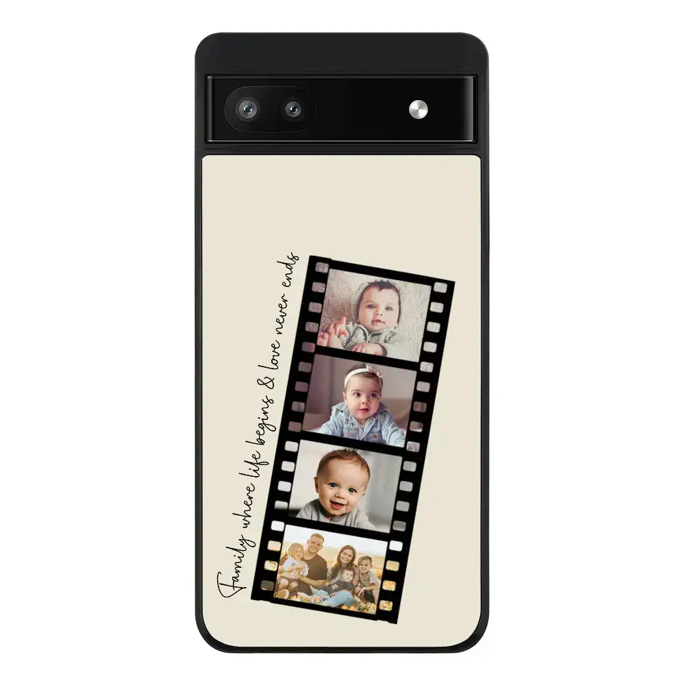 Google Pixel 6a Rugged Black Custom Film Strips Personalised Movie Strip, Phone Case - Google - Stylizedd.com