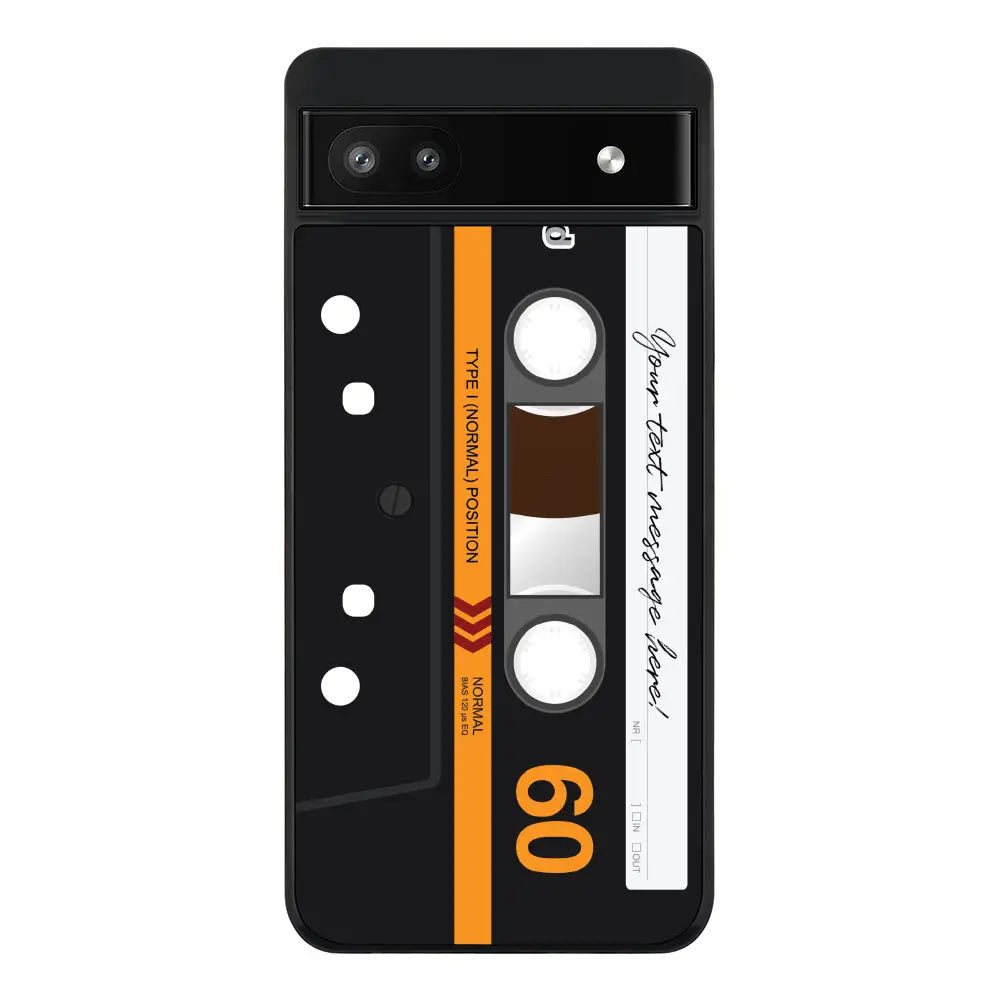 Google Pixel 6a Rugged Black Custom Retro Cassette Tape Phone Case - Google - Stylizedd.com