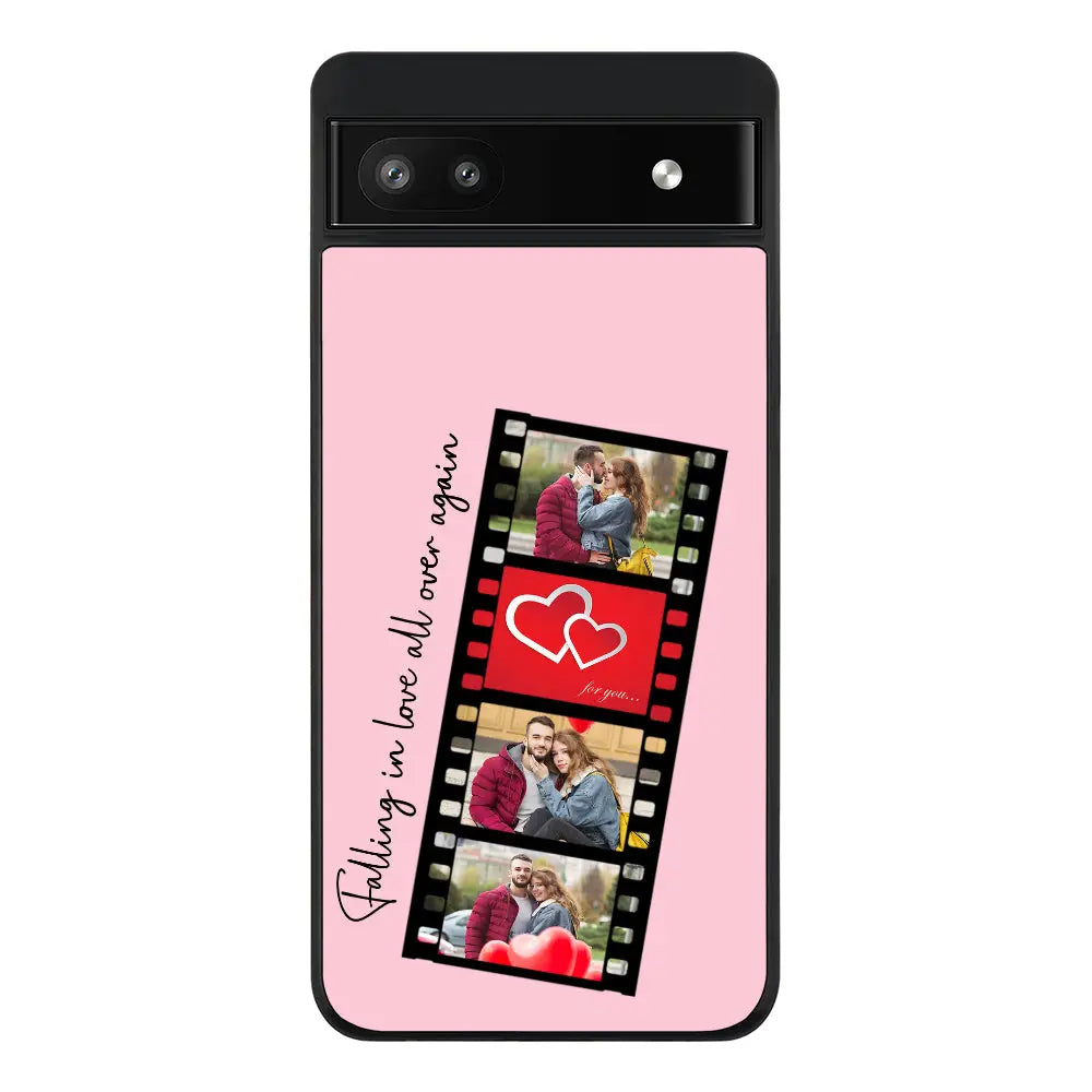 Google Pixel 6a / Rugged Black Phone Case Custom Valentine Photo Film Strips, Phone Case - Google - Stylizedd
