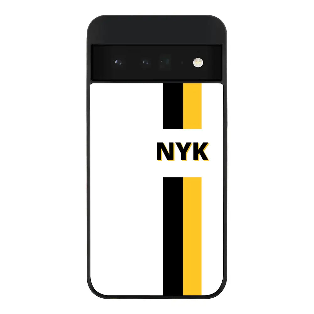 Google Pixel 6 Pro 5G / Rugged Black Phone Case Custom Striped Monogram Phone Case - Google - Stylizedd