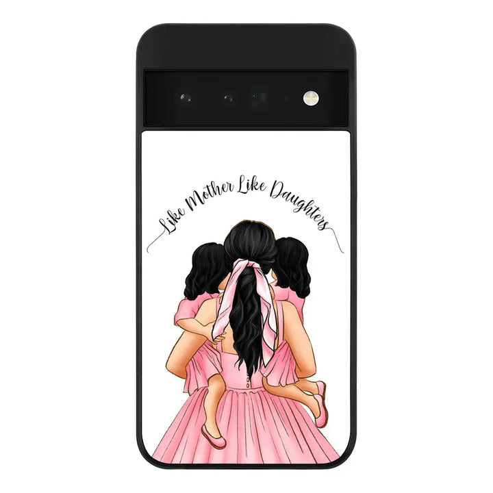 Google Pixel 6 Pro 5G Rugged Black Mother 2 daughters Custom Clipart, Text Phone Case - Google - Stylizedd.com