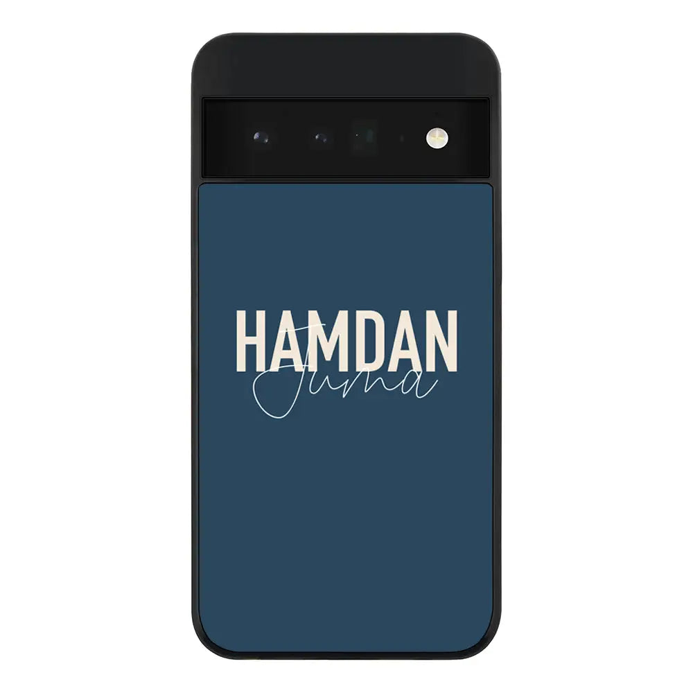 Google Pixel 6 Pro 5G / Rugged Black Phone Case Personalized Name Horizontal, Phone Case - Google - Stylizedd