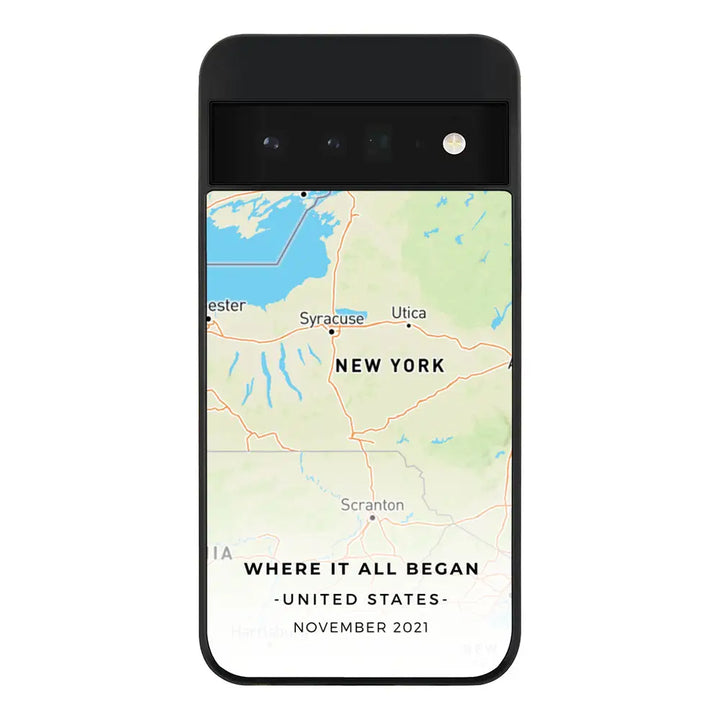 Google Pixel 6 Pro 5G / Rugged Black Phone Case Personalized map, Phone Case - Google - Stylizedd