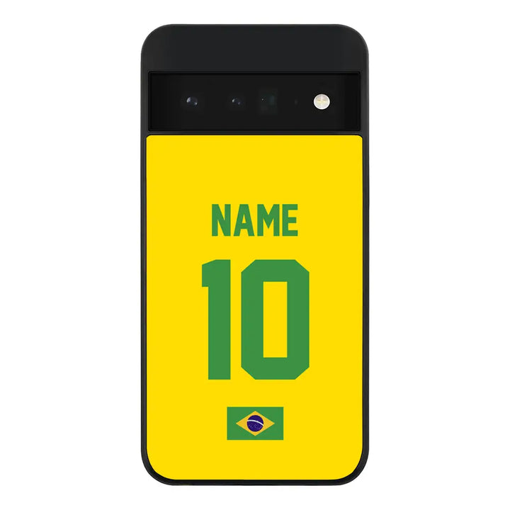 Google Pixel 6 Pro 5G / Rugged Black Phone Case Personalized Football Jersey Phone Case Custom Name & Number - Google - Stylizedd