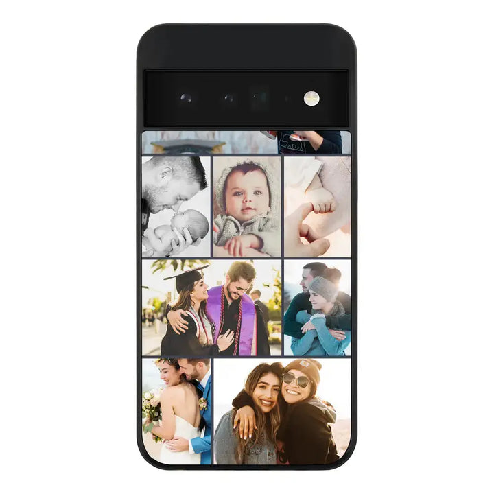 Google Pixel 6 Pro 5G / Rugged Black Phone Case Personalised Photo Collage Grid Phone Case - Google - Stylizedd