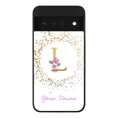 Google Pixel 6 Pro 5G Rugged Black Floral Initial Phone Case - Google - Stylizedd.com