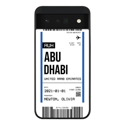 Google Pixel 6 5G Rugged Black Custom Flight Boarding Pass Ticket Phone Case - Google - Stylizedd.com