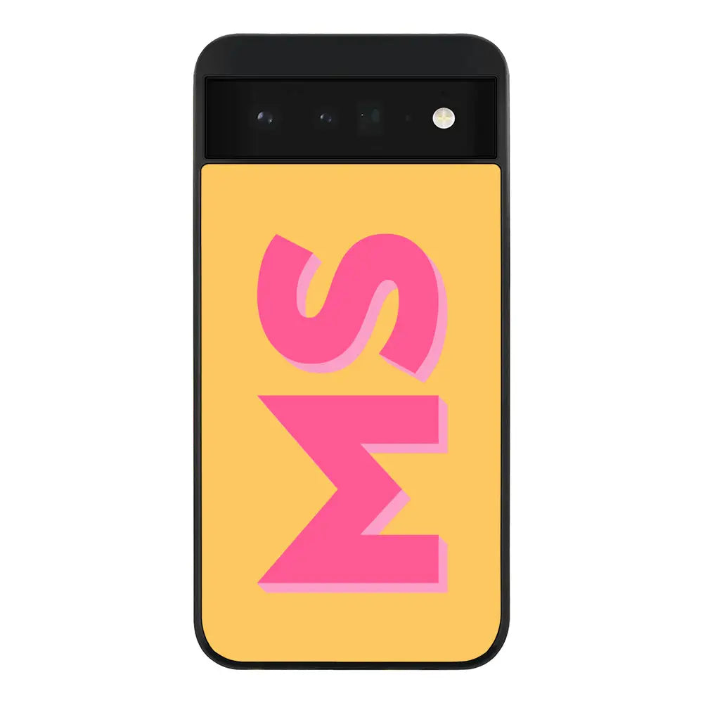 Google Pixel 6 5G Rugged Black Personalized Monogram Initial 3D Shadow Text Phone Case - Google - Stylizedd.com