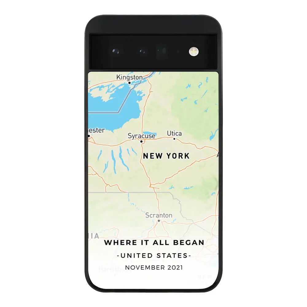 Google Pixel 6 5G / Rugged Black Phone Case Personalized map, Phone Case - Google - Stylizedd